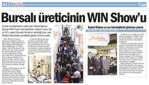 Bursa'lÄ± Ãœreticinin Win Show'u